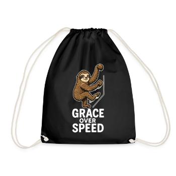 Bouldern Motivation – Grace Over Speed Geschenk - Turnbeutel - Schwarz - Vorne