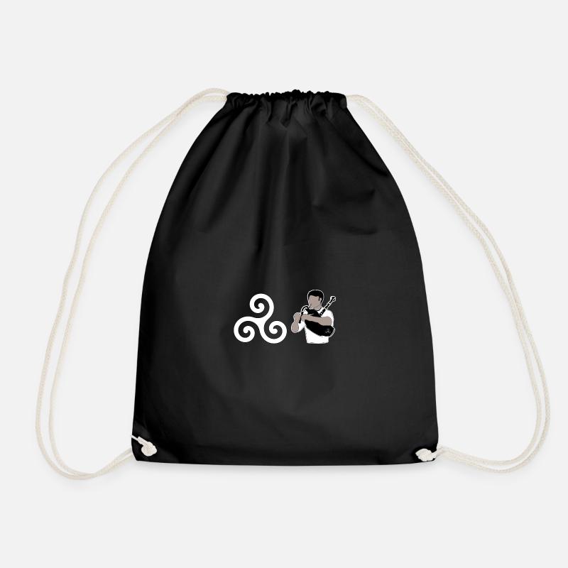 biniou gift t-shirt - Drawstring Bag - black
