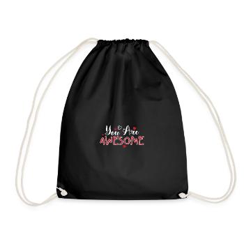 You Are Awesome Hearts Skript - Turnbeutel - Schwarz - Vorne