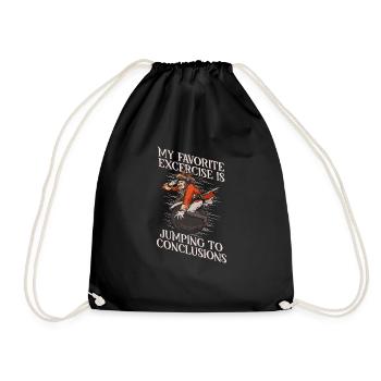 Exercice préféré : Conclusions hâtives, motif de vache - Sac de sport léger - noir - Devant