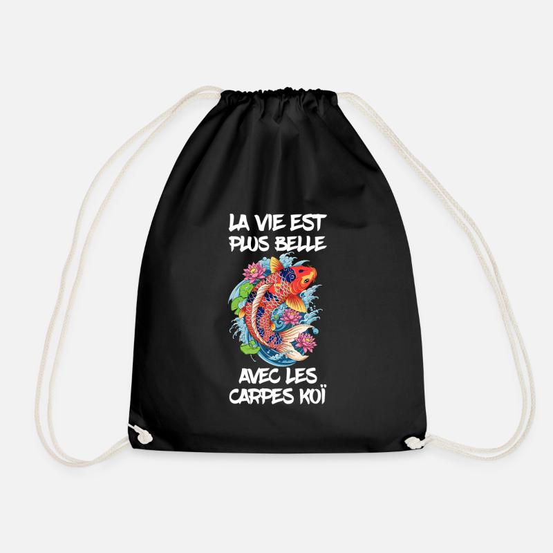 La vie est plus belle avec les carpes koï - Sac de sport léger - noir