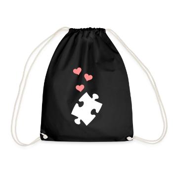Puzzle - Drawstring Bag - black - Front