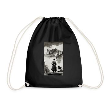 Samurai Japanese Dark - Drawstring Bag - black - Front