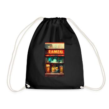Japanese Ramen Shop Anime - Drawstring Bag - black - Front