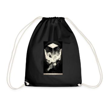 Manuscrit Tarot Métal Noir Foncé Blanc - Sac de sport léger - noir - Devant