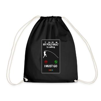 Pole Vault Pole Vault Saying Funny Joke - Drawstring Bag - black - Front