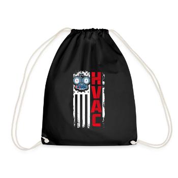 hvac american flag Design for a hvac installer - Turnbeutel - Schwarz - Vorne