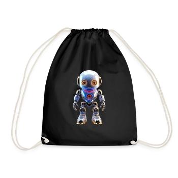 Roboter für den individuellen LooK - Turnbeutel - Schwarz - Vorne