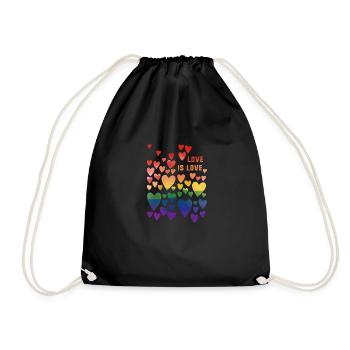 l’amour est l’amour, LGBT, Arc-en-ciel, Cœur, Graffiti, Amour, - Sac de sport léger - noir - Devant
