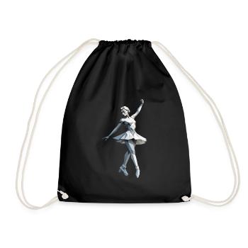 Low Poly Ballerina - Ballet Design - Drawstring Bag - black - Front