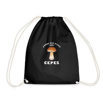 J’peux pas j’vais aux cèpes - Sac de sport léger - noir - Devant