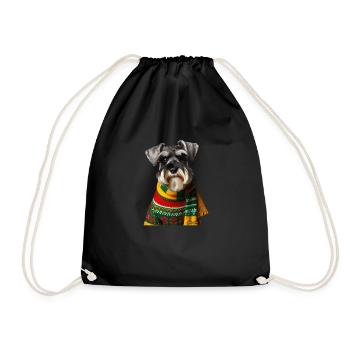 Schnauzer Weihnachten - Turnbeutel - Schwarz - Vorne