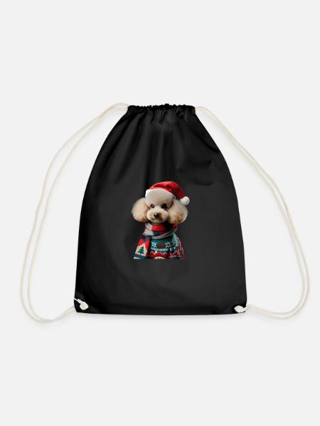 Pudel Weihnachten - Turnbeutel - Schwarz