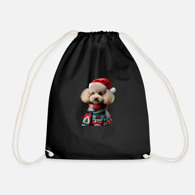 Pudel Weihnachten - Turnbeutel - Schwarz