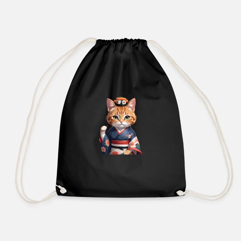 Sushi Cat Katze Japan - Turnbeutel - Schwarz