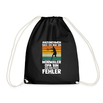 Tennis Opa Tennis Opa Geschenk - Turnbeutel - Schwarz - Vorne