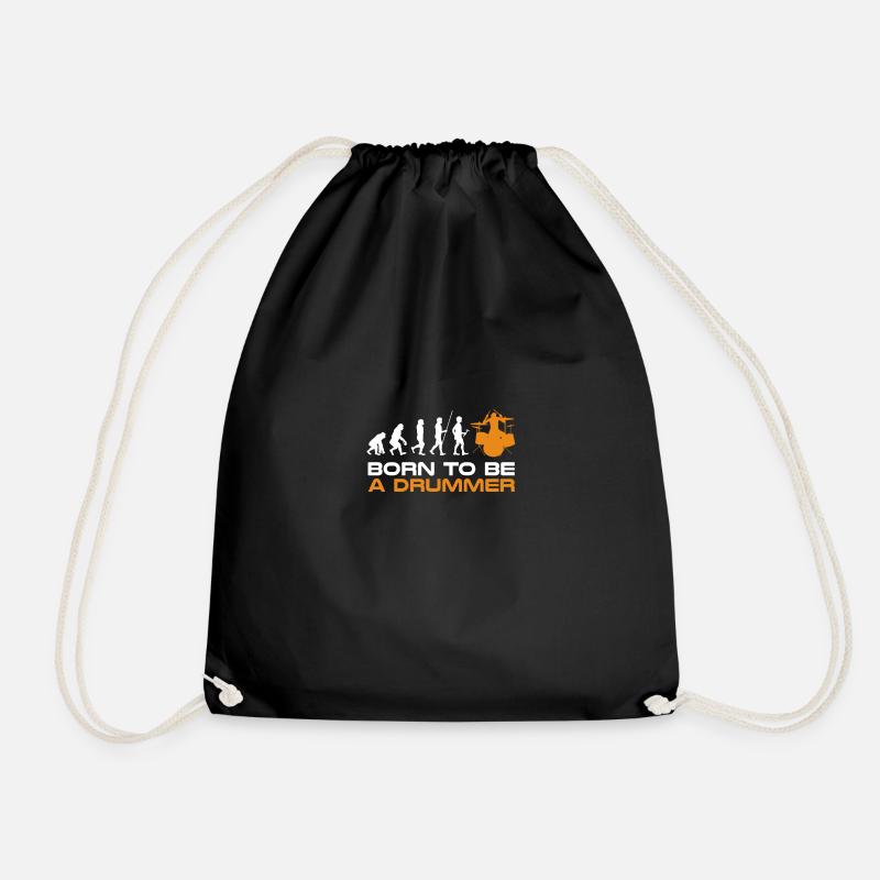 Drum Shirt Drummer Gift · Evolution - Drawstring Bag - black