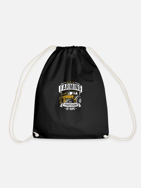 Farmer Tractors Gift · Occupation - Drawstring Bag - black