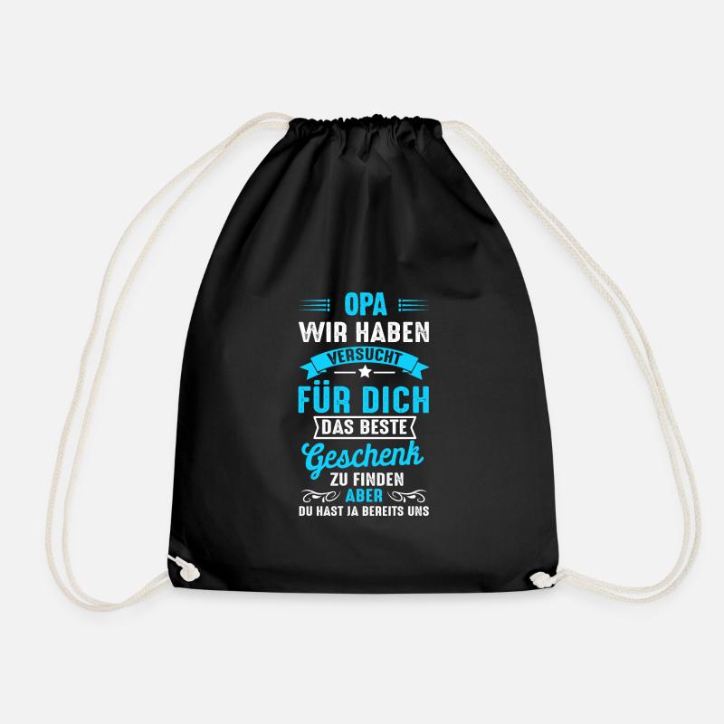 Opa für dich das beste Geschenk... - Turnbeutel - Schwarz