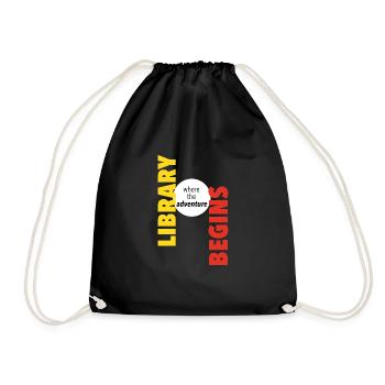 Adventure Begins At Your Library - Drawstring Bag - black - Front