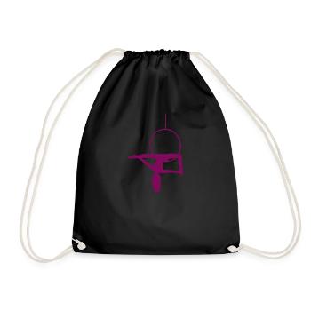 Aerial Hoop Silhouette "Allegra", pink - Drawstring Bag - black - Front