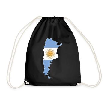 Argentinien Landkarte Flagge - Turnbeutel - Schwarz - Vorne