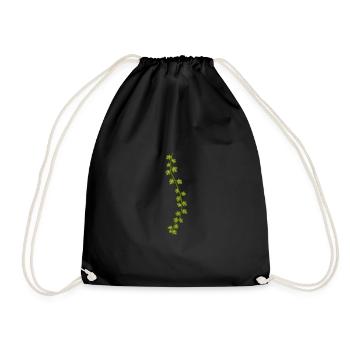 Lierre commun | Illustration de plantes - Sac de sport léger - noir - Devant