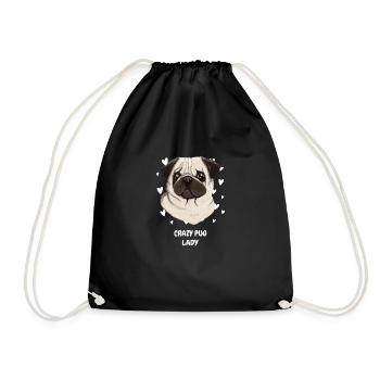 Dog Lovers Pet Dog Owners Women Pug - Drawstring Bag - black - Front