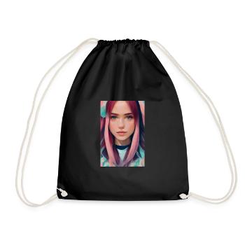 Anime girl - Sac de sport léger - noir - Devant