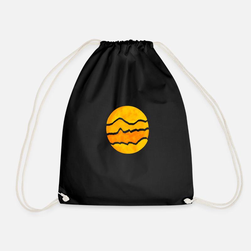 Abstract sun - Drawstring Bag - black