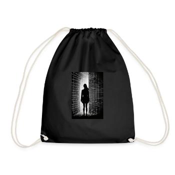 Black and white - Drawstring Bag - black - Front