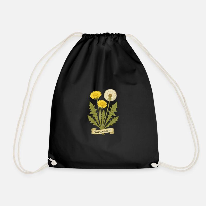 Löwenzahn – Taraxacum officinale | Kraftpaket - Turnbeutel - Schwarz
