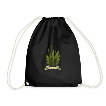 Plantago lanceolata | Botanisches Wildkraut-Design - Turnbeutel - Schwarz - Vorne