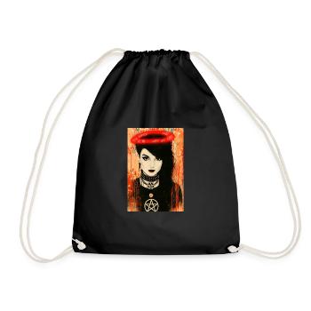 Gothic Angel Halo Woman omikly Anarchy Rock - Drawstring Bag - black - Front