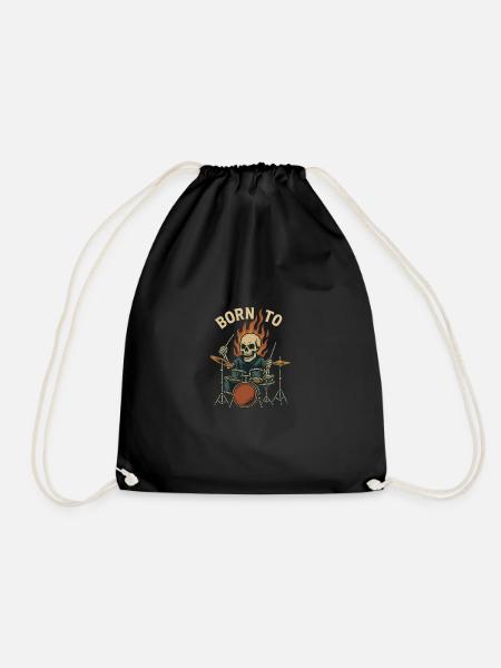Born To Drum - Drawstring Bag - black