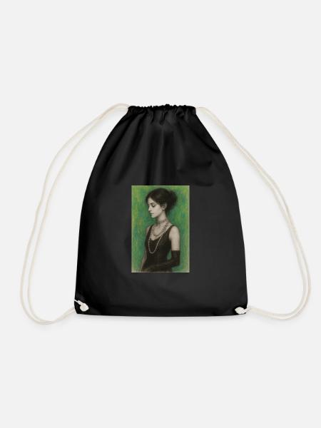 Frau Halskette Perlen Grün Elegant Omikly Pop Art - Turnbeutel - Schwarz