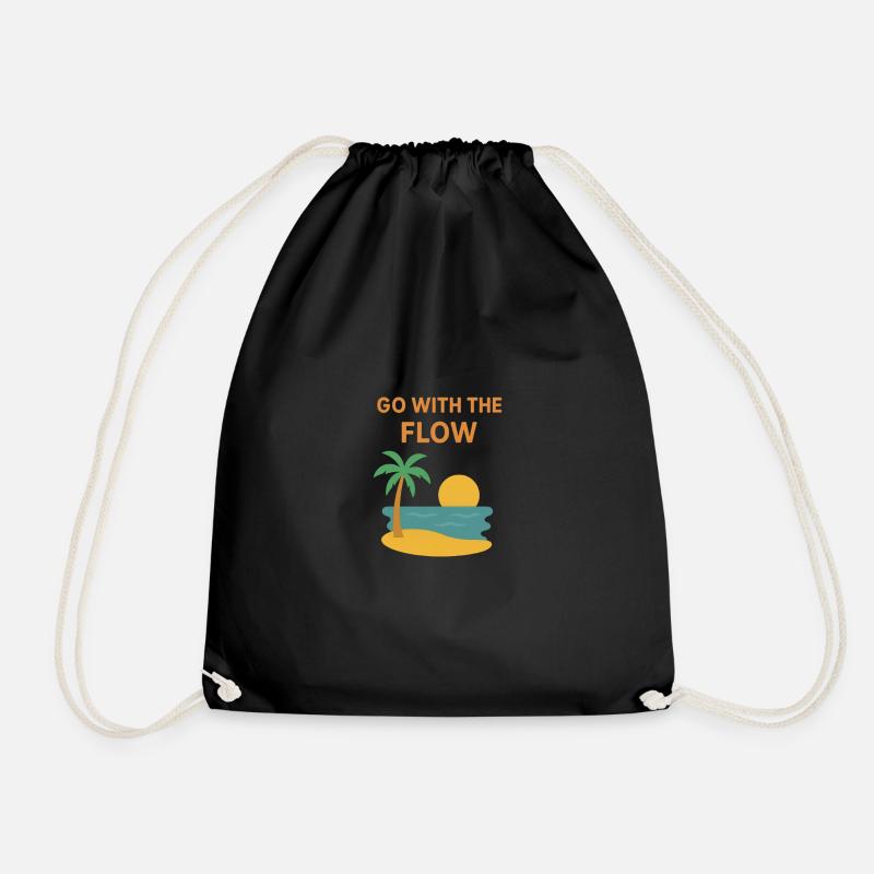Go with the Flow - Turnbeutel - Schwarz