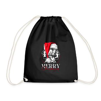 Santa Bavarian Mountain Hound Christmas - Drawstring Bag - black - Front