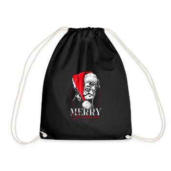 Santa Border Terrier Merry Christmas Hund Wilsigns - Turnbeutel - Schwarz - Vorne