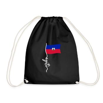 Haiti Haitian Flagge Stolz Sein I Geschenk - Turnbeutel - Schwarz - Vorne