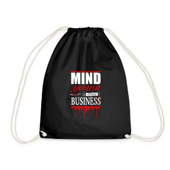 Mind Your Business – Bold Knife Design - Drawstring Bag - black - Front