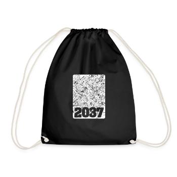 Year 2037 - Drawstring Bag - black - Front