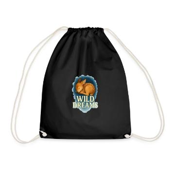 Rêves sauvages – Fauve endormi - Sac de sport léger - noir - Devant