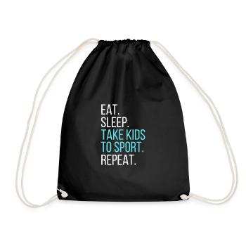 Manger. Dormir. Emmenez les enfants au sport. Répéter. - Sac de sport léger - noir - Devant