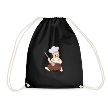 chat cuisiner miaou patte patte Maine coon chat - Sac de sport léger - noir - Devant