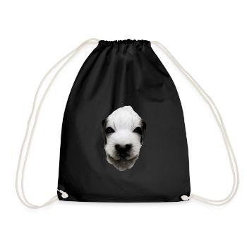 Visage de chiot - Sac de sport léger - noir - Devant