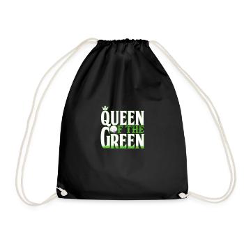 Queen Of The Green - Golf Golfer - Drawstring Bag - black - Front