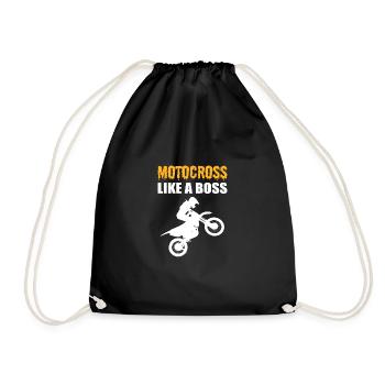Motorcross like Boss Competitive Person Gesch - Drawstring Bag - black - Front