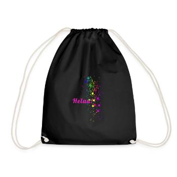Helau, Confetti, Carnival, Stars - Drawstring Bag - black - Front