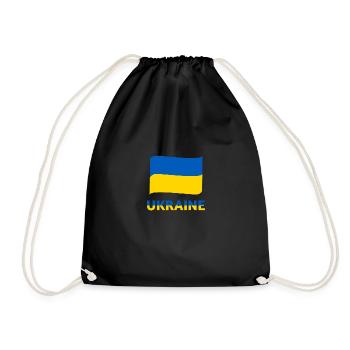 Flagge Ukraine T-Shirt - Turnbeutel - Schwarz - Vorne